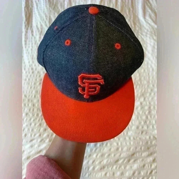New Era 59fifty Giants denim and orange hat size 7.5 - Picture 1 of 5